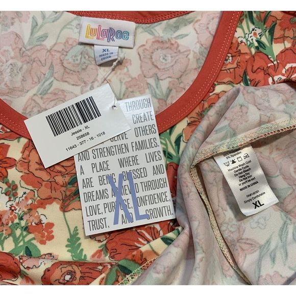 LuLaRoe Red Floral Midi Dress - Picture 3 of 5